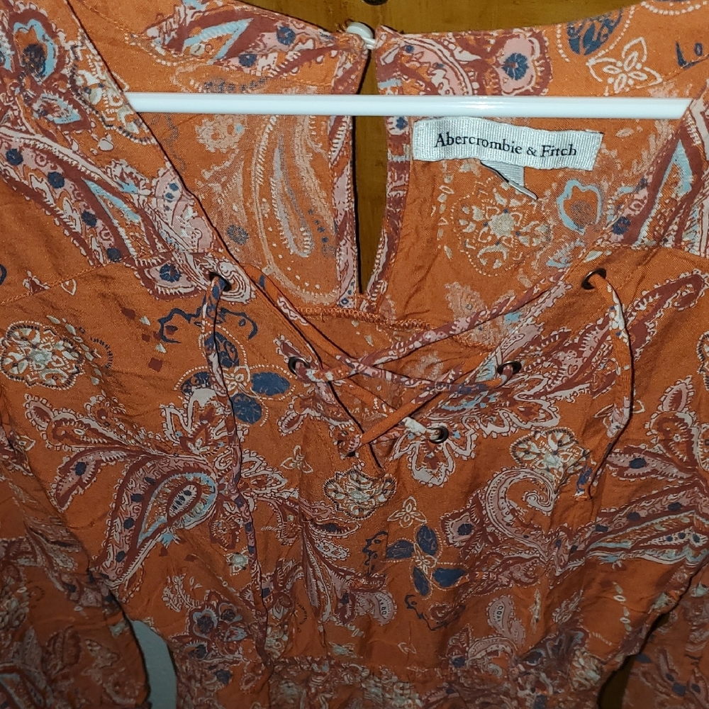 Orange Paisley Women's Top - Picture 3 of 3